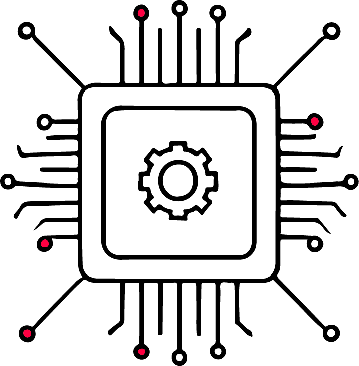 Symbolische Darstellung eins Computerchips