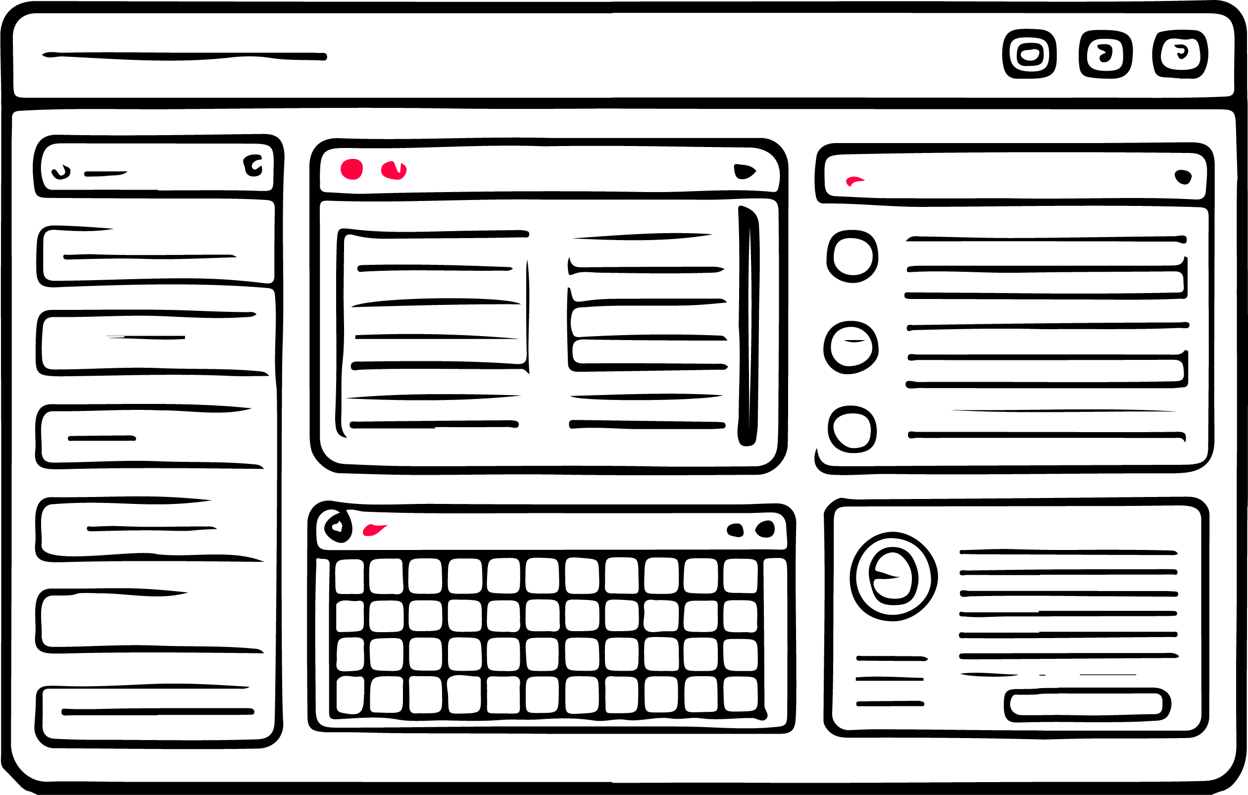 Eine stilisierte Benutzeroberfläche eines Computerprogramms